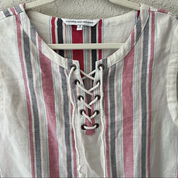 Cupcakes and Cashmere women’s linen blend sleeveless shift dress, S, white - Picture 4 of 6